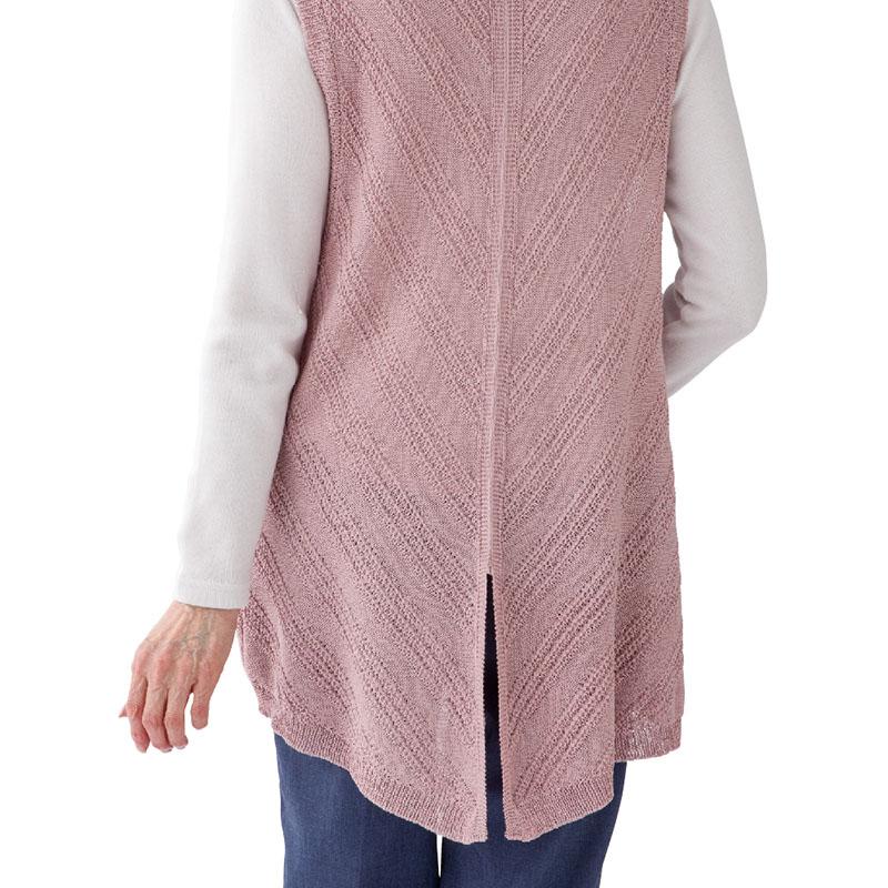 ニット花モチーフベスト ベージュ Ｍ～Ｌ