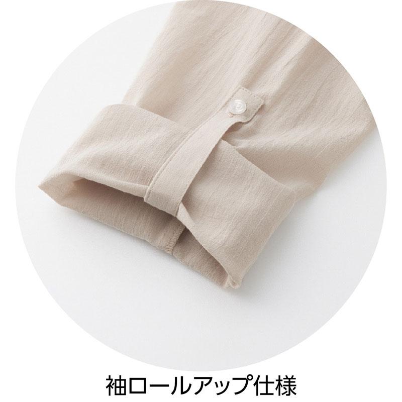 ロング丈ジップブラウス グレージュ Ｍ