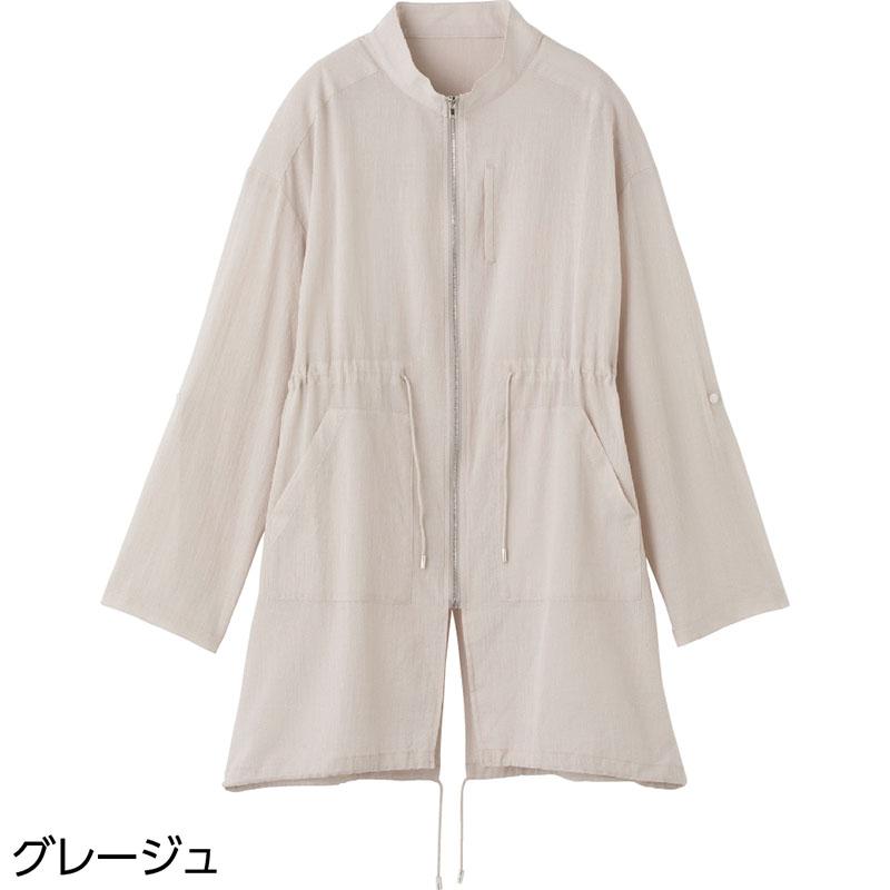 ロング丈ジップブラウス グレージュ Ｍ