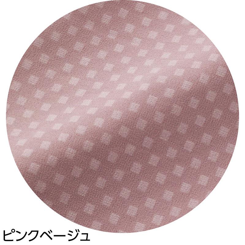 7分袖エンボスギャザーＴシャツ ピンクベージュ Ｌ