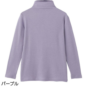 綿ガーゼボトルネックＴシャツ パープル ＬＬ