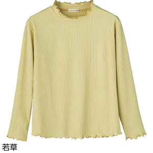 フリル2枚衿Ｔシャツ 若草 ＬＬ