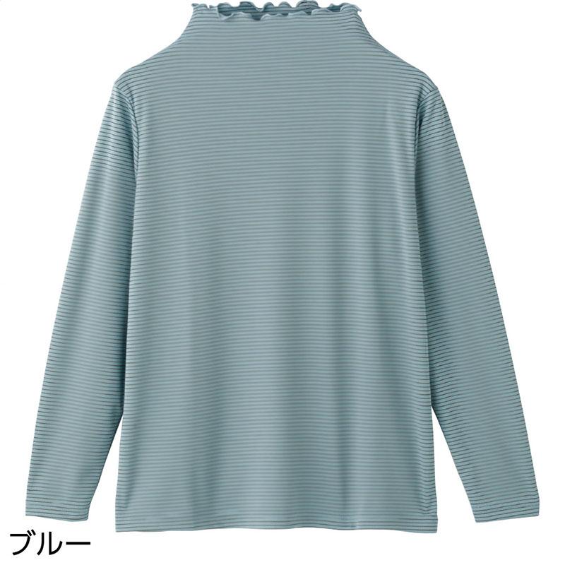 強撚ボーダー柄Ｔシャツ ブルー ＬＬ