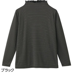 強撚ボーダー柄Ｔシャツ ブラック ＬＬ