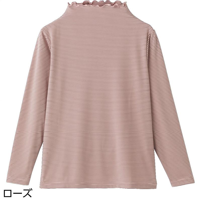 強撚ボーダー柄Ｔシャツ ローズ Ｍ