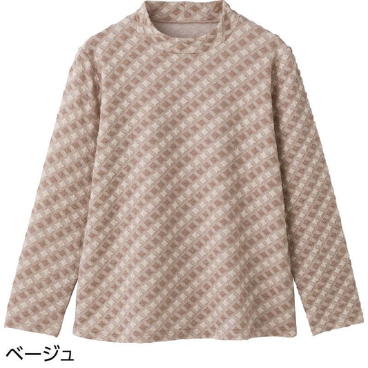 セルロース混ジャカードＴシャツ ベージュ Ｌ