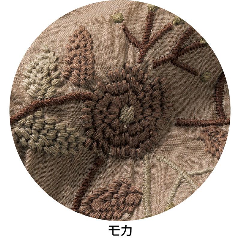 7分袖クラフト刺繍半開ブラウス ネイビー Ｌ