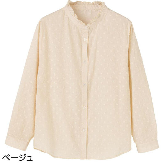 綿ドビーブラウス ベージュ Ｍ