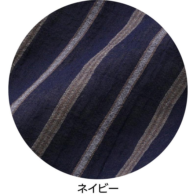 7分袖ストライプブラウス ネイビー Ｍ