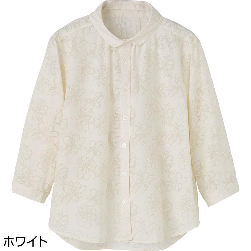 7分袖オパールブラウス ホワイト Ｍ