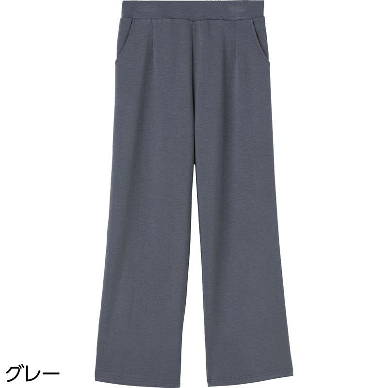 柔らかハイテンションワイドパンツ グレー Ｍ