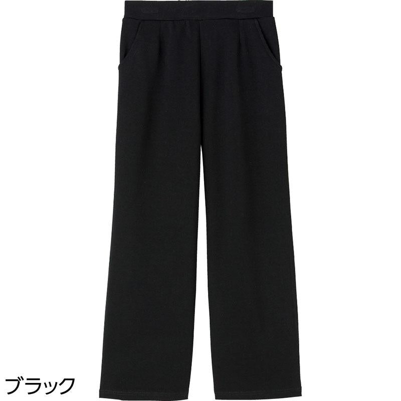 柔らかハイテンションワイドパンツ ブラック Ｍ