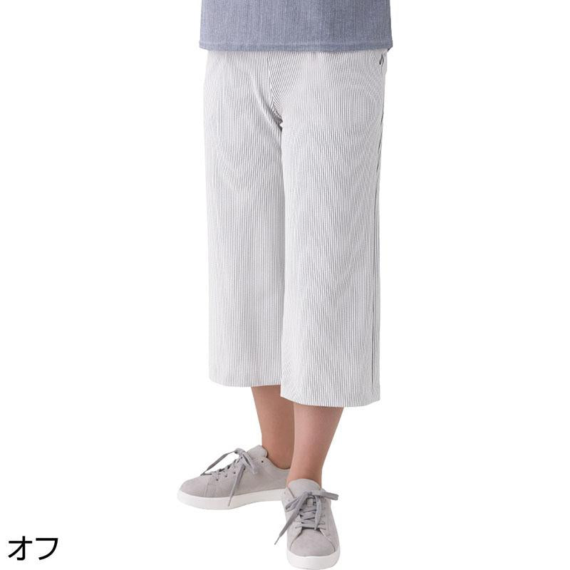 ストライプワイドパンツ オフ Ｌ