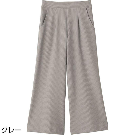 ストライプワイドパンツ グレー Ｍ