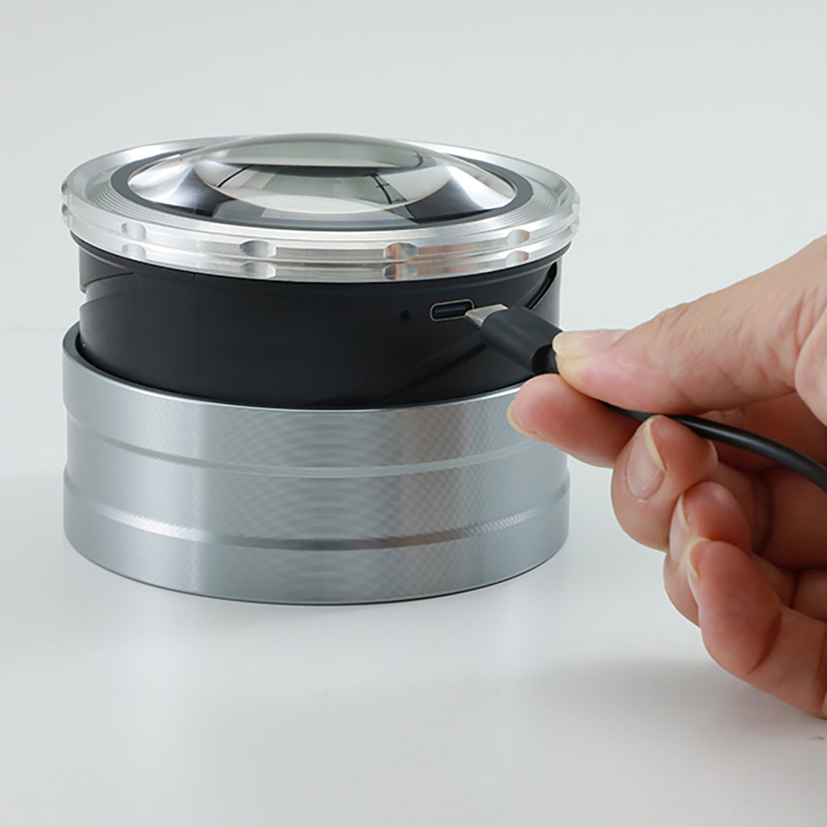 LED拡大鏡 充電式 smolia フレクシズ グレー