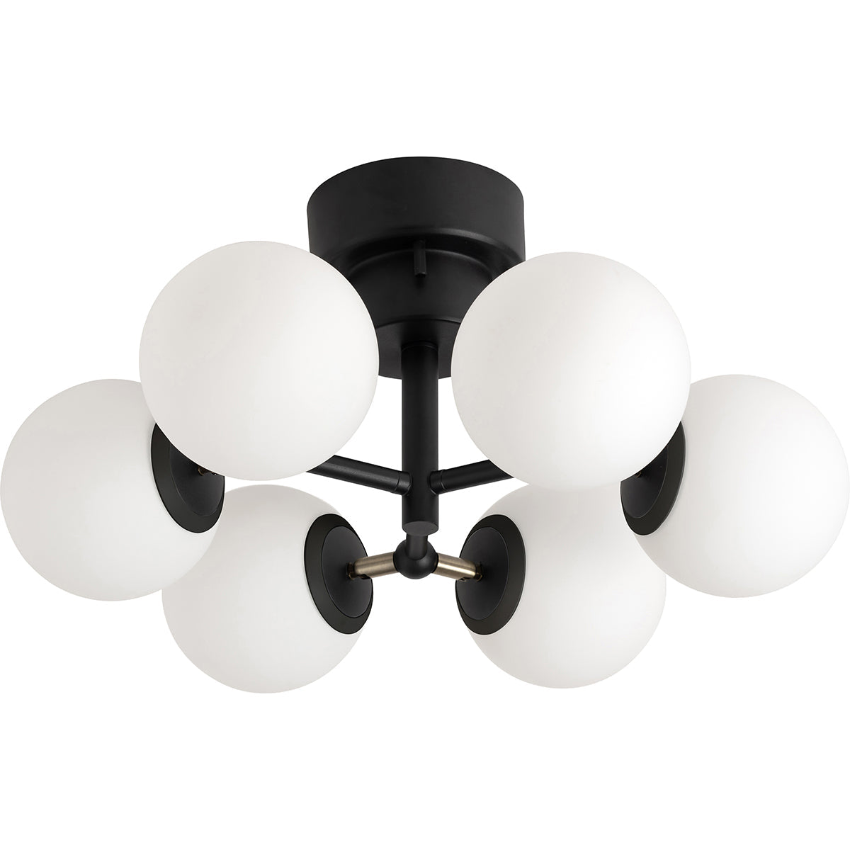 タイニー　グラス　シーリングライト６灯　BK/WH