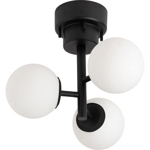 タイニー　グラス　シーリングライト３灯　BK/WH