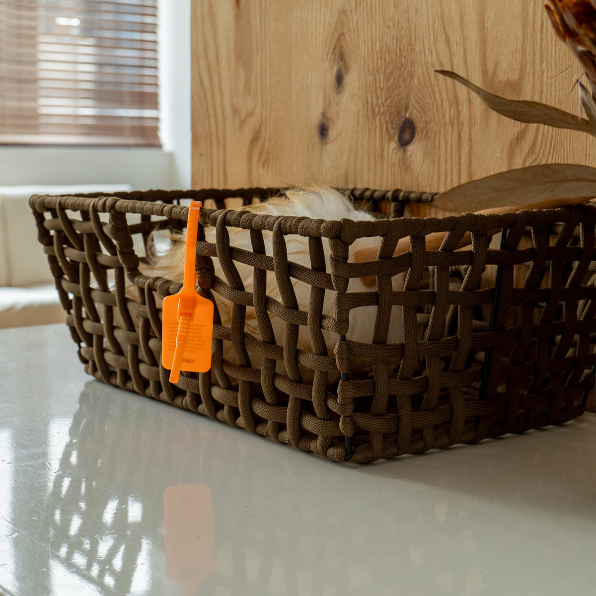 ラフニット　バスケットワイド　Sサイズ　ブラウン