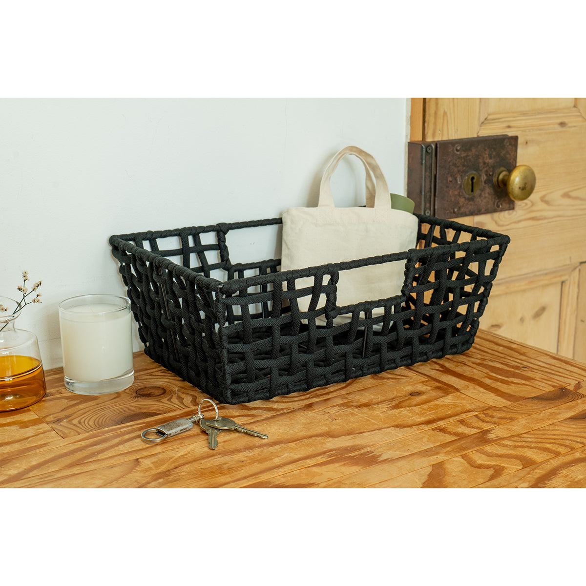 ラフニット　バスケットワイド　Sサイズ　ブラウン