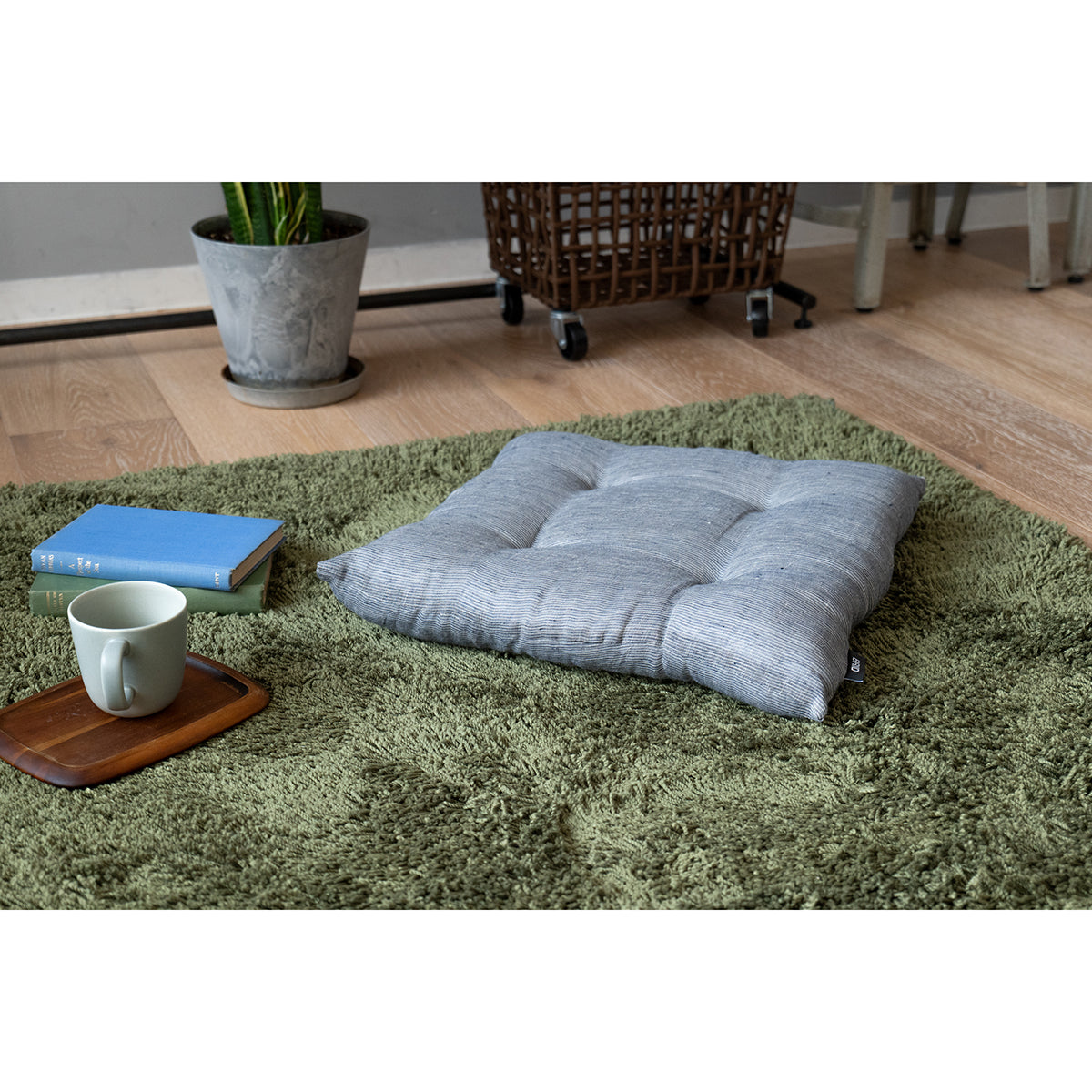 シートクッション　リネン　ネイビー