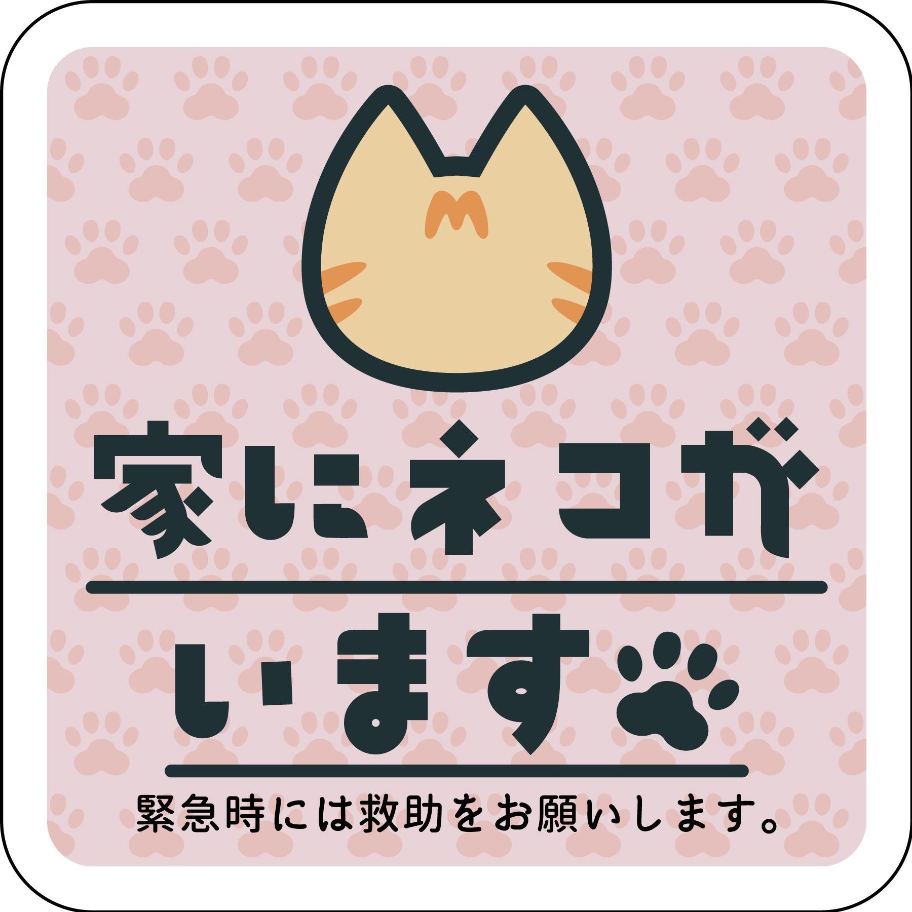 依頼者優先購入　title「睨み猫」 ステッカー 家にネコがいます ピンクB 茶トラ – GREEN CROSS-select