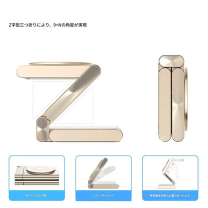 4in1 ワイヤレス充電器　グレー　C41(GR)