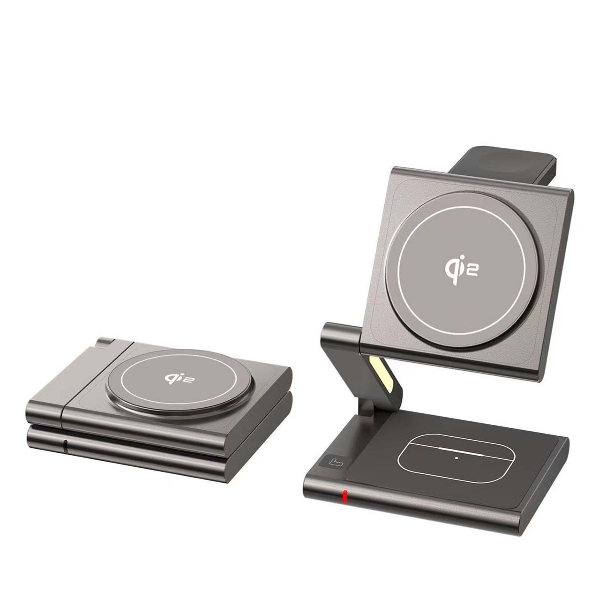 4in1 ワイヤレス充電器　グレー　C41(GR)