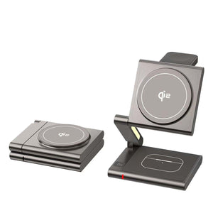 4in1 ワイヤレス充電器　グレー　C41(GR)