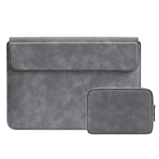 PCケース　小物収納ポーチ付　ダークグレー　PU09(DG)