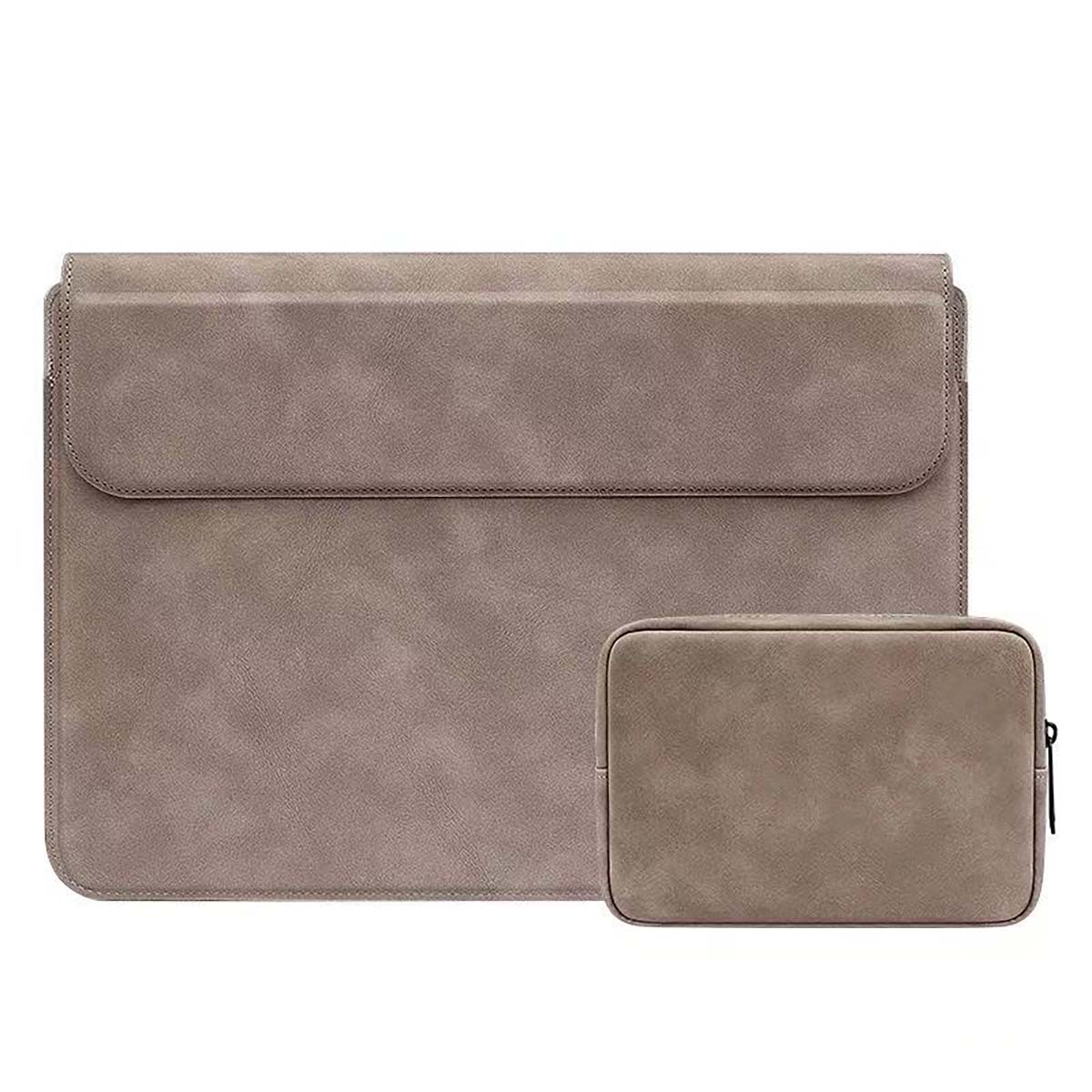 PCケース　小物収納ポーチ付　カーキ　PU09(KH)