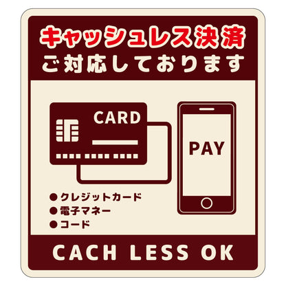 キャッシュレス決済ＯＫサインマグネット小茶
