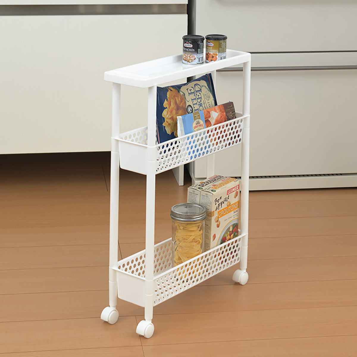 スーパースリム ワゴンラック 3段 収納