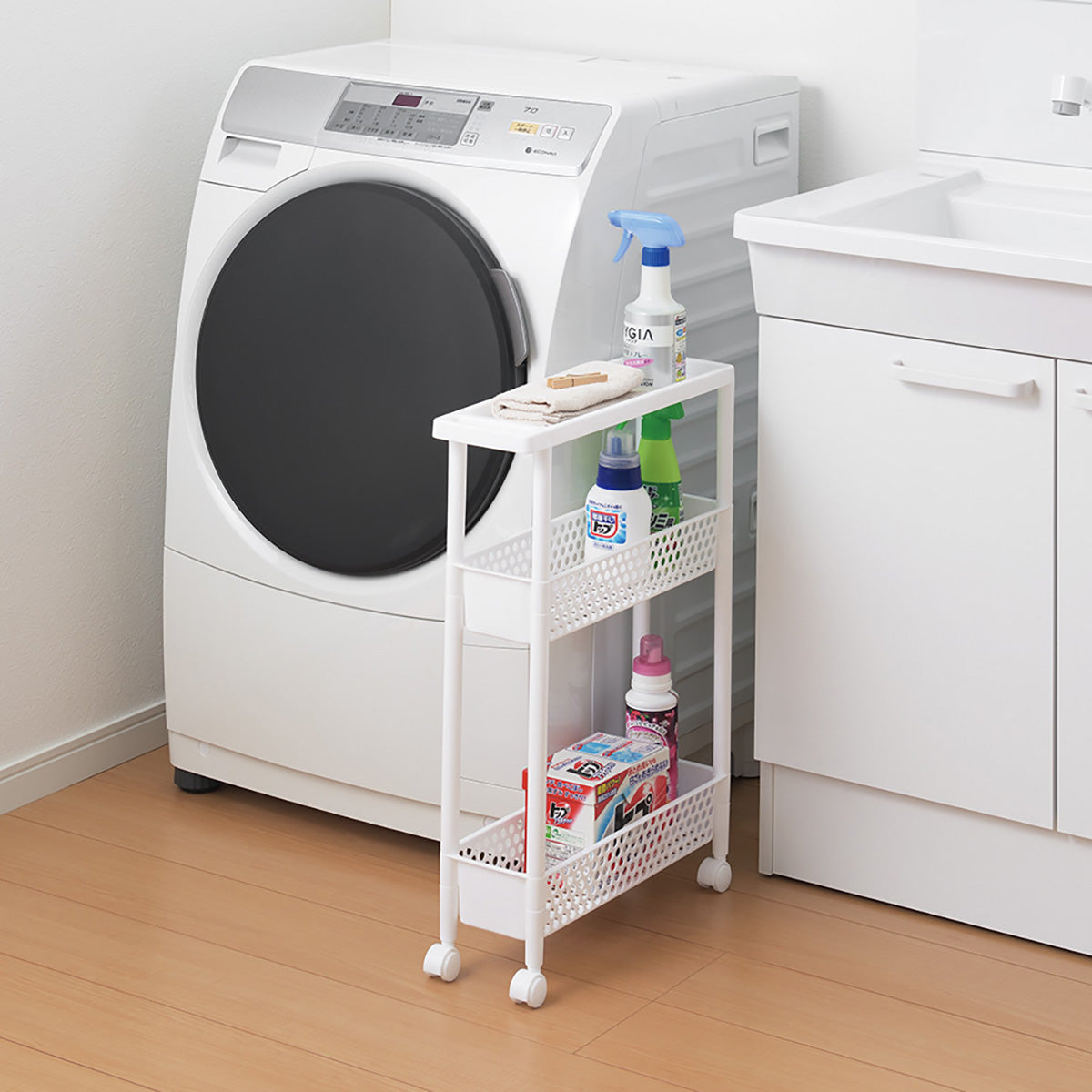 スーパースリム ワゴンラック 3段 収納