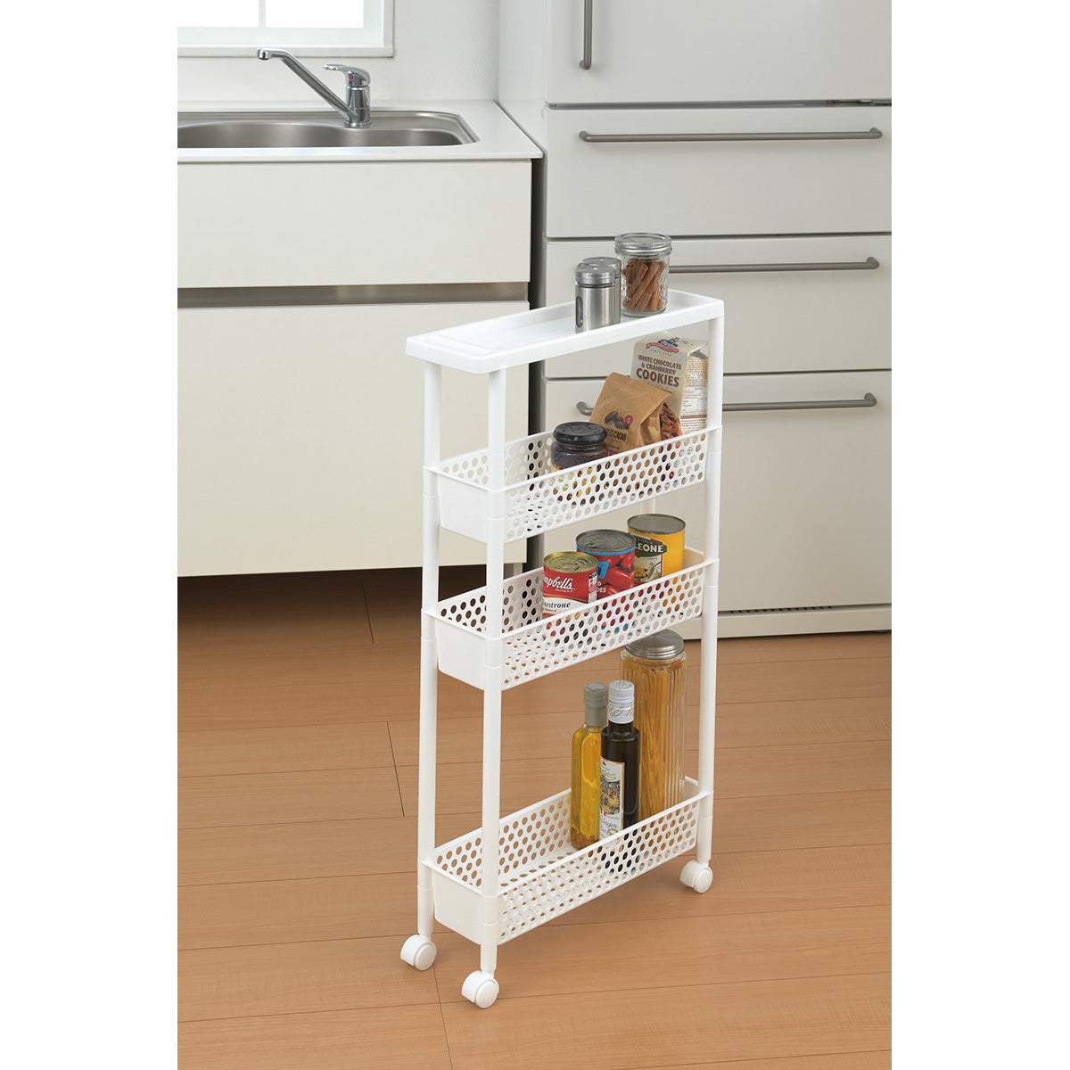 スーパースリム ワゴンラック 4段 収納