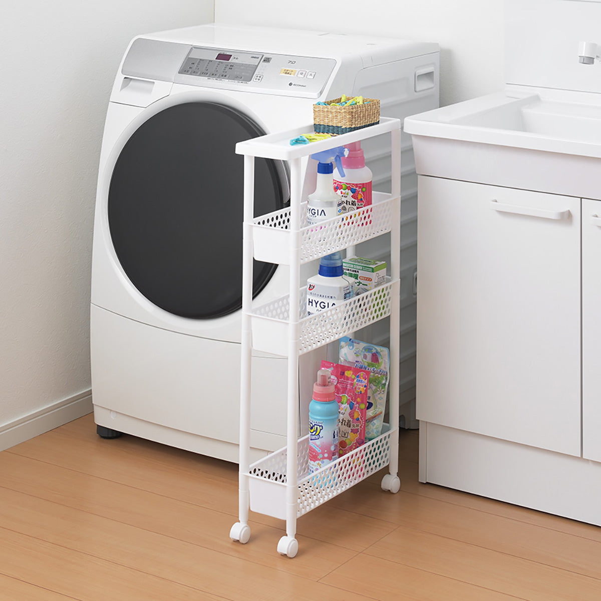 スーパースリム ワゴンラック 4段 収納