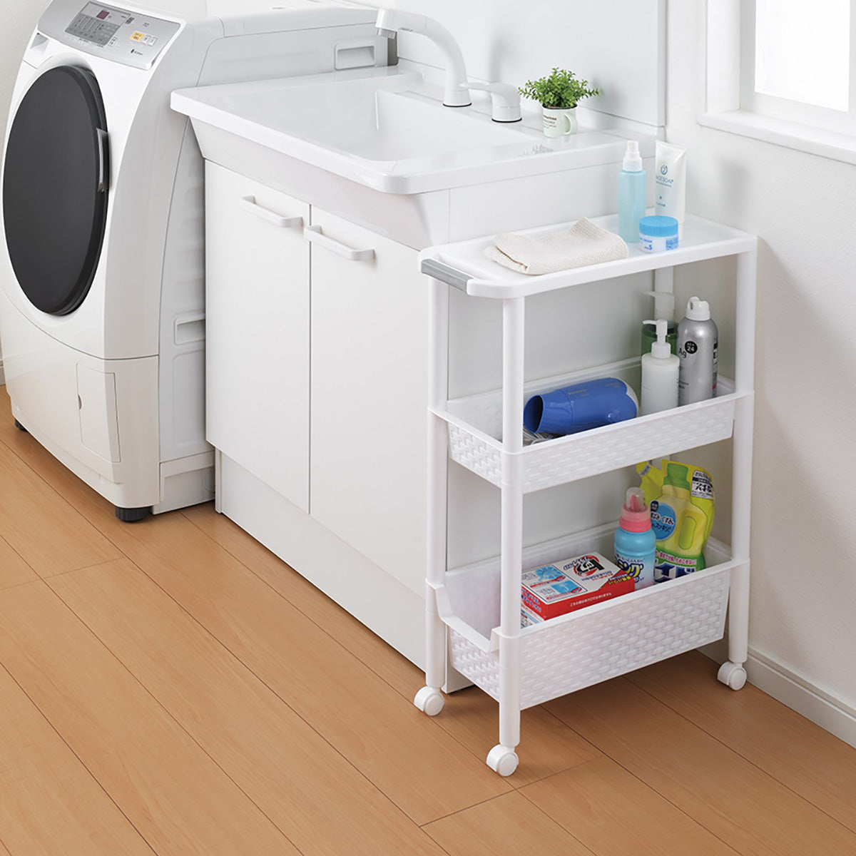 ワゴンラック 3段 幅21cm 収納