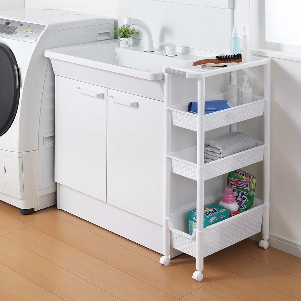 ワゴンラック 4段 幅21cm 収納