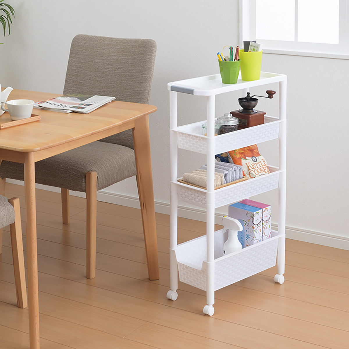 ワゴンラック 4段 幅21cm 収納