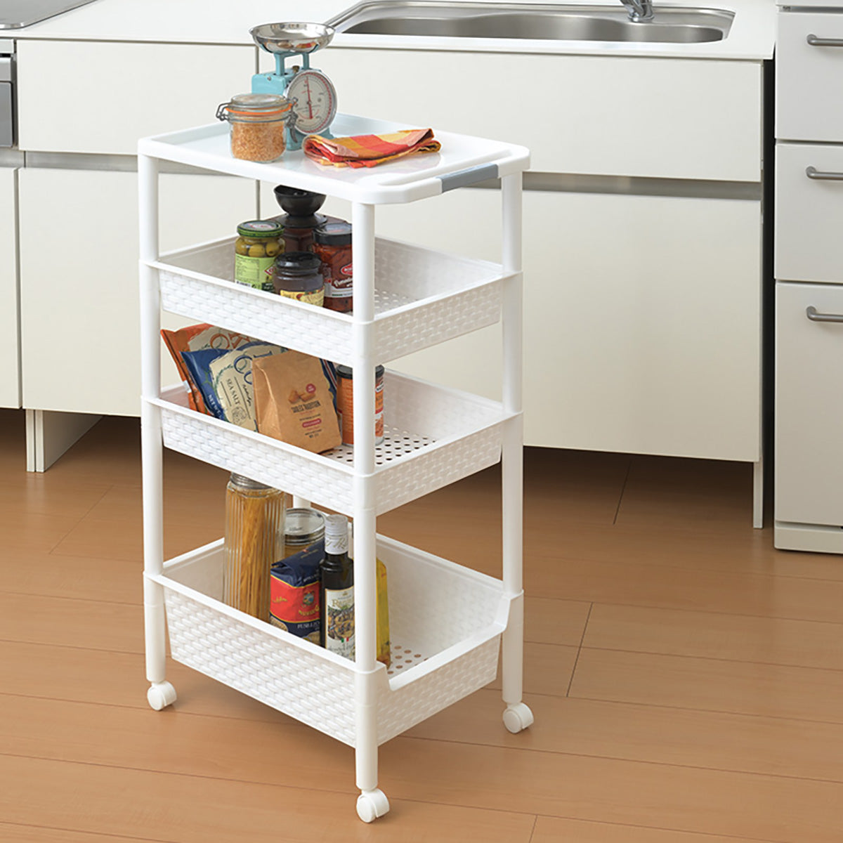 ワイドワゴンラック 4段