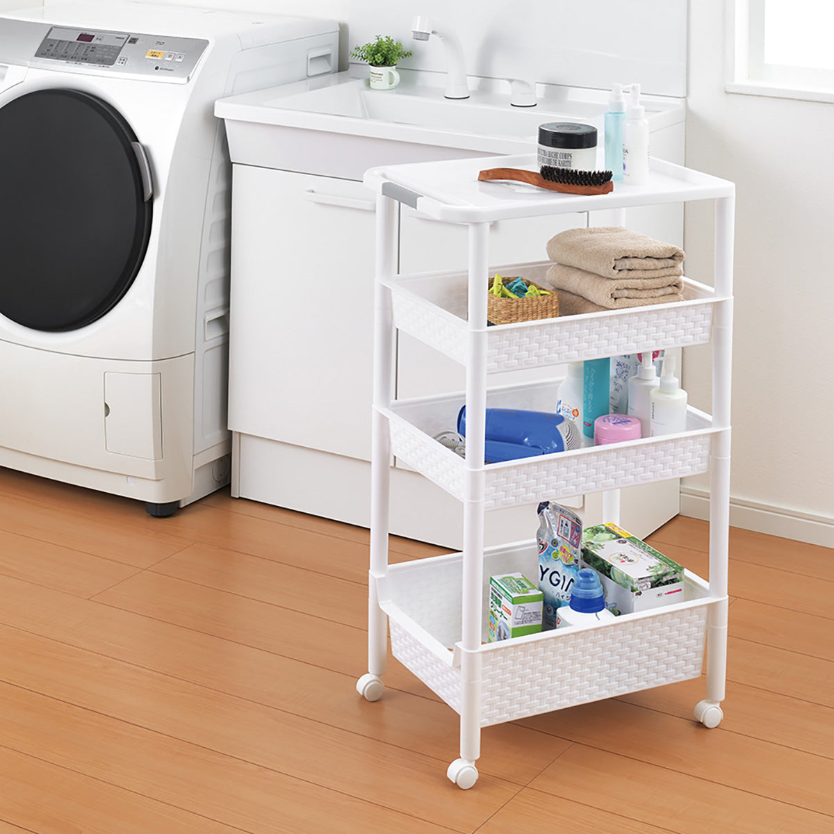 ワイドワゴンラック 4段