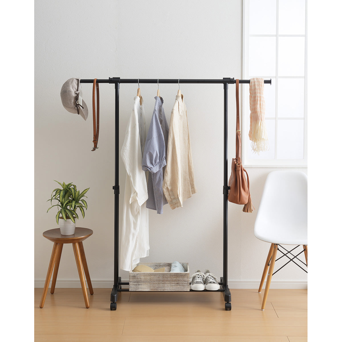 シンプルハンガーラック プラス 収納