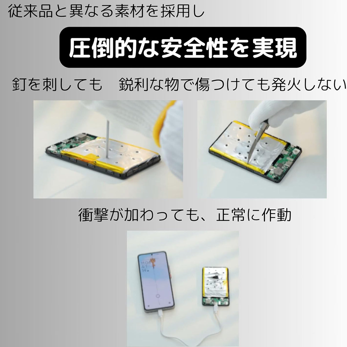 URMORE Semi-Solid Power Bank 10000mAh 準個体 モバイルバッテリー ブラック