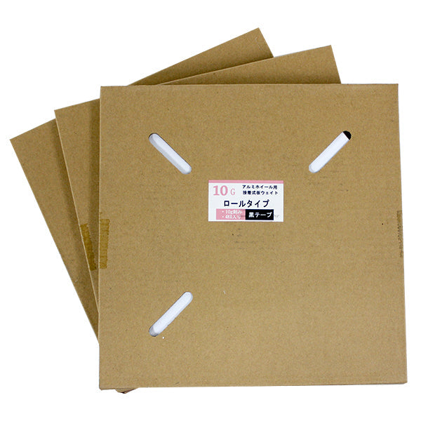 シルバー塗装 マルチ超薄型 10G刻みロール式板ウェイト 鉛製 4KG 黒テープ 3巻