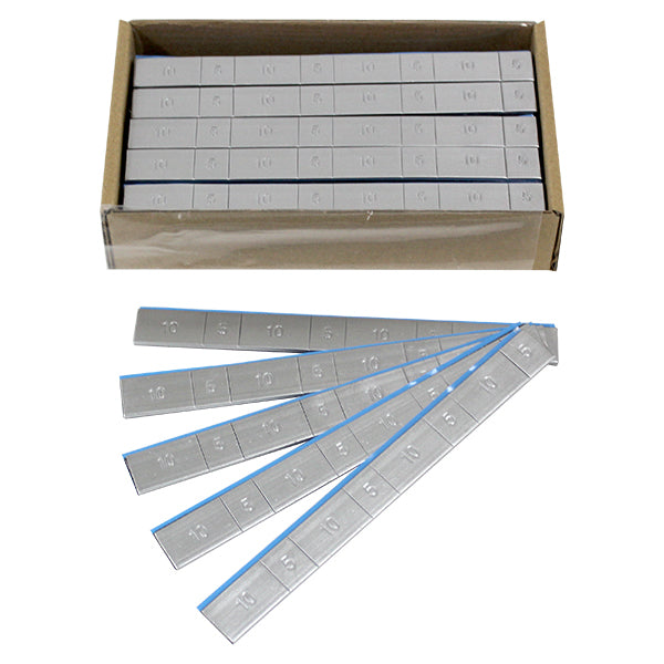 シルバー塗装 超薄型5+10G刻み板ウェイト箱入 鉛製 3KG 黒テープ