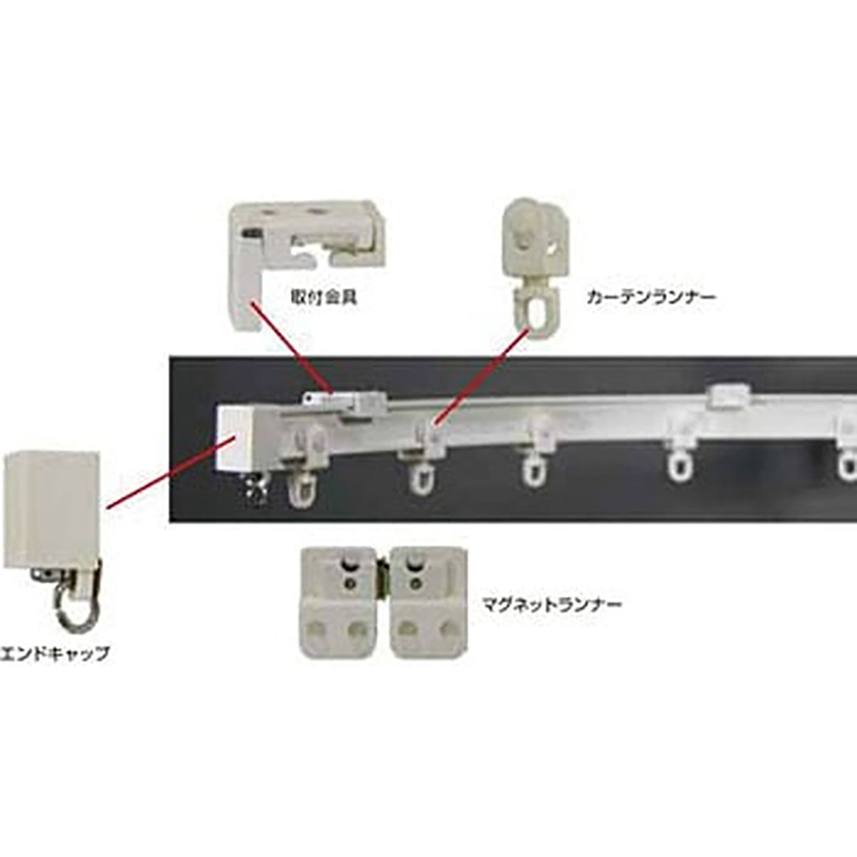 ジェットイノウエ アジャスタブルカーテンレールセット 4M