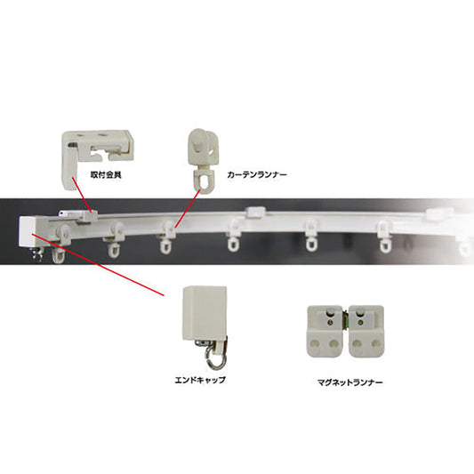 ジェットイノウエ アジャスタブルカーテンレールセット 5M
