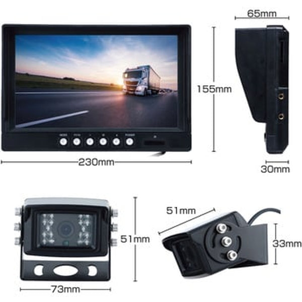 ジェットイノウエ 9インチIPSオンダッシュモニターAHDバックカメラセット20M付