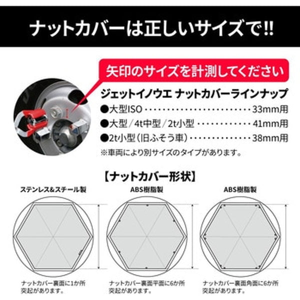 ジェットイノウエ 角型ナットカバー 41mm 高さ39mm 8個入 500575