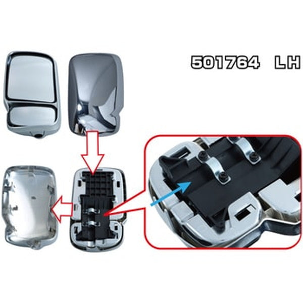 ジェットイノウエ 純正タイプミラー 日野２ｔデュトロ メッキVer LH 501764