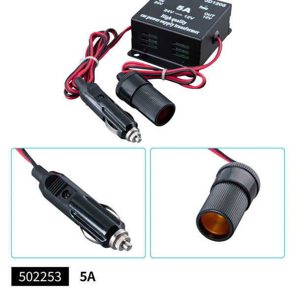 ジェットイノウエ DC/DCコンバーター シガーソケット/プラグ付 DC/DCコンバーター５A 502253